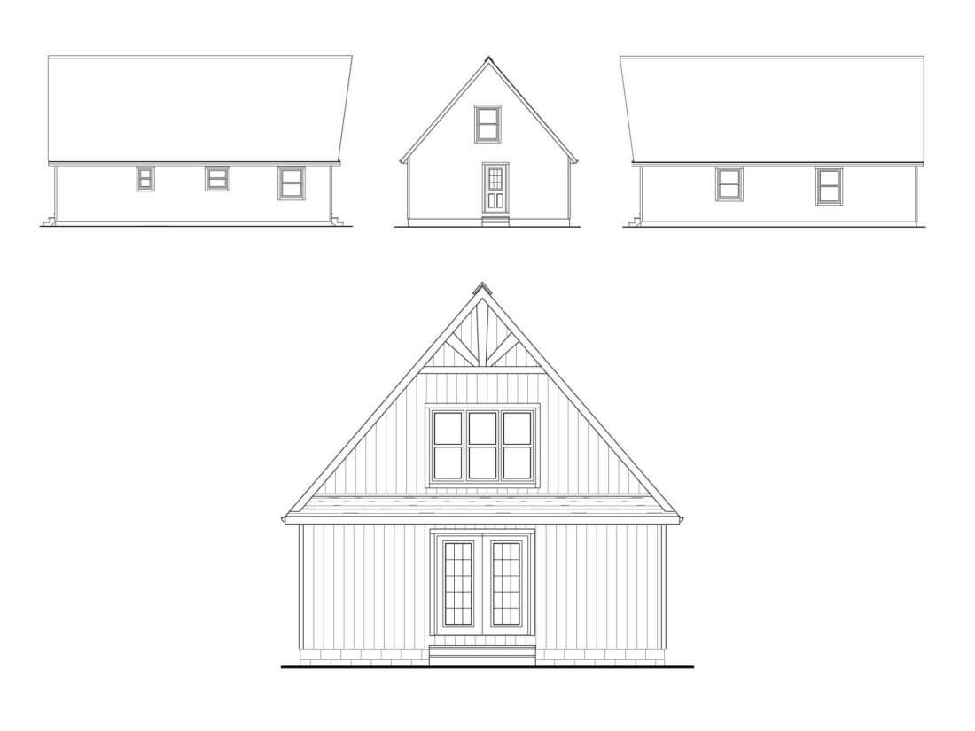 A-Frame Modern Cabin Sketch